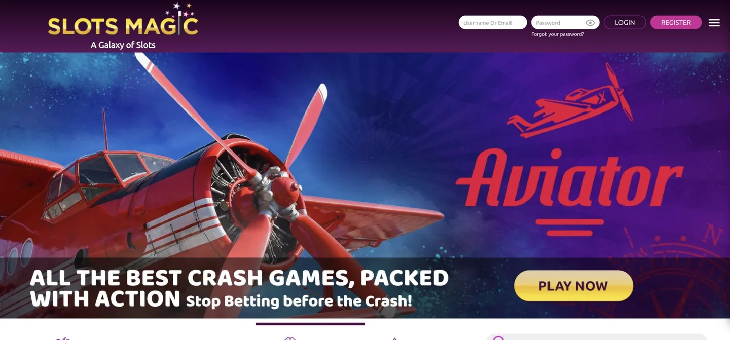 Slots Magic homepage screenshot